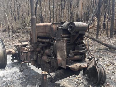 Destroyed tractor