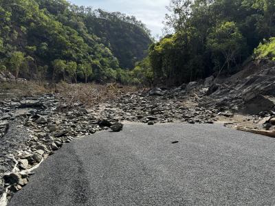 Landslips in Wujal Wujal from TC Jasper