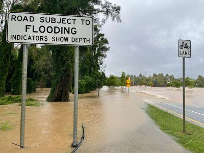 Road sign flooding